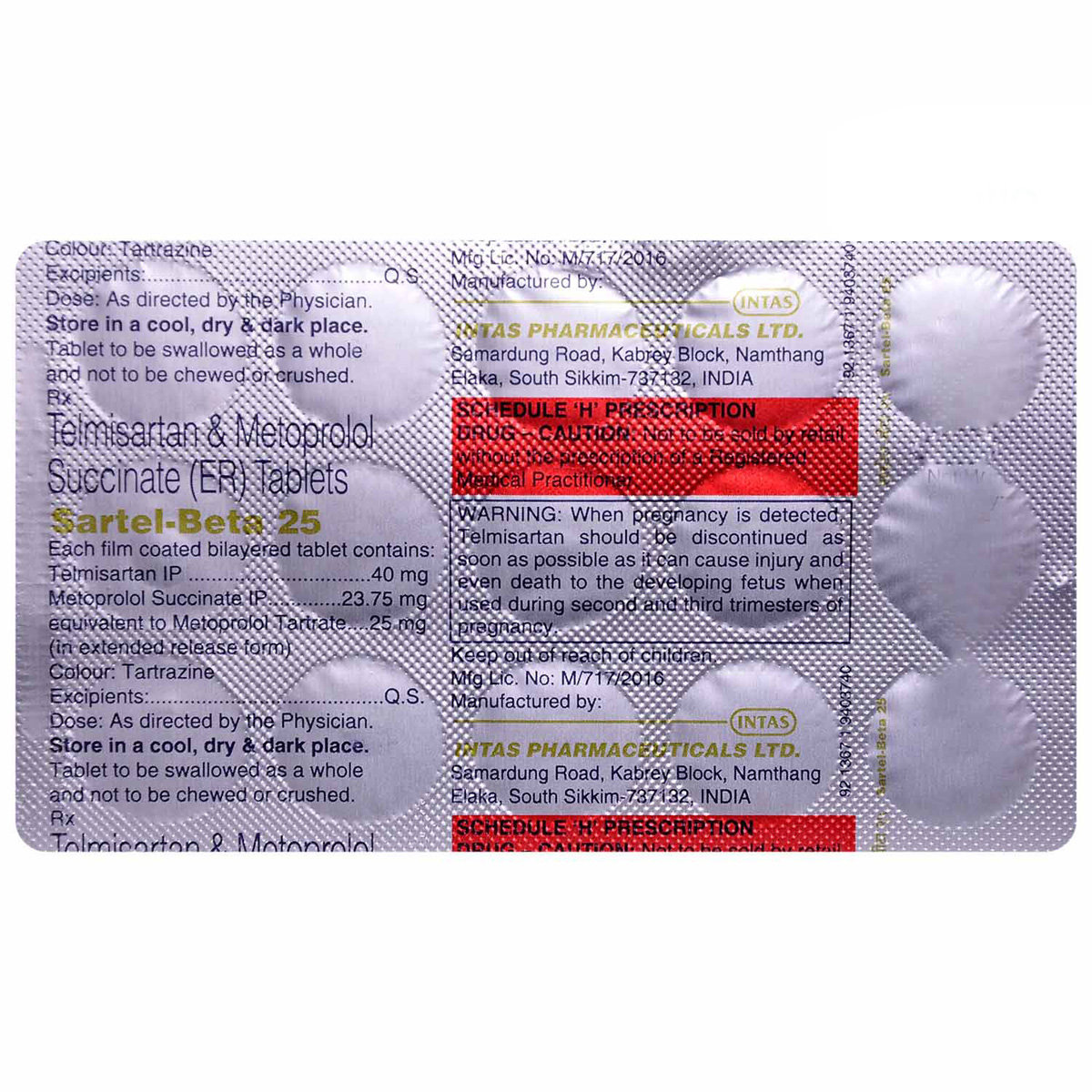 Sartel-Beta 25 Tablet 15's, Pack of 15 TABLETS Sartel-Beta 25 Tablet 15's, Pack of 15 TABLETS