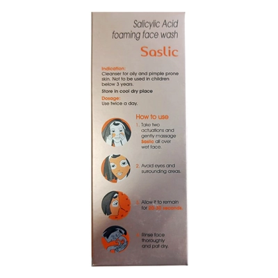 Cipla Saslic Foaming Face Wash 60 ml | Salicylic Acid | pH 5.5 | Fight Acne | For Oily &amp; Pimple Prone Skin, Pack of 1