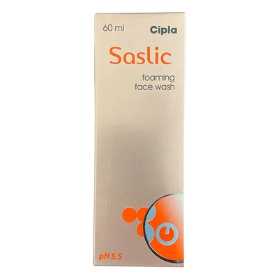 Cipla Saslic Foaming Face Wash 60 ml | Salicylic Acid | pH 5.5 | Fight Acne | For Oily &amp; Pimple Prone Skin, Pack of 1