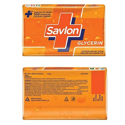 Savlon Glycerin Soap 125 gm | Natural Glycerin | Protects For Germs | Skin Moisturization | Keep Skin Soft &amp; Supple | For Men &amp; Women, Pack of 1