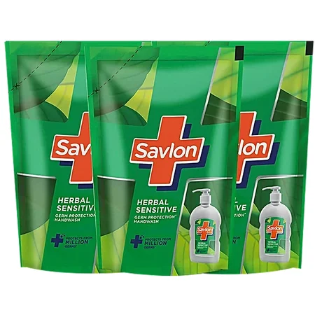 Savlon Herbal Sensitive Hand Wash, 3x175 ml Pouch