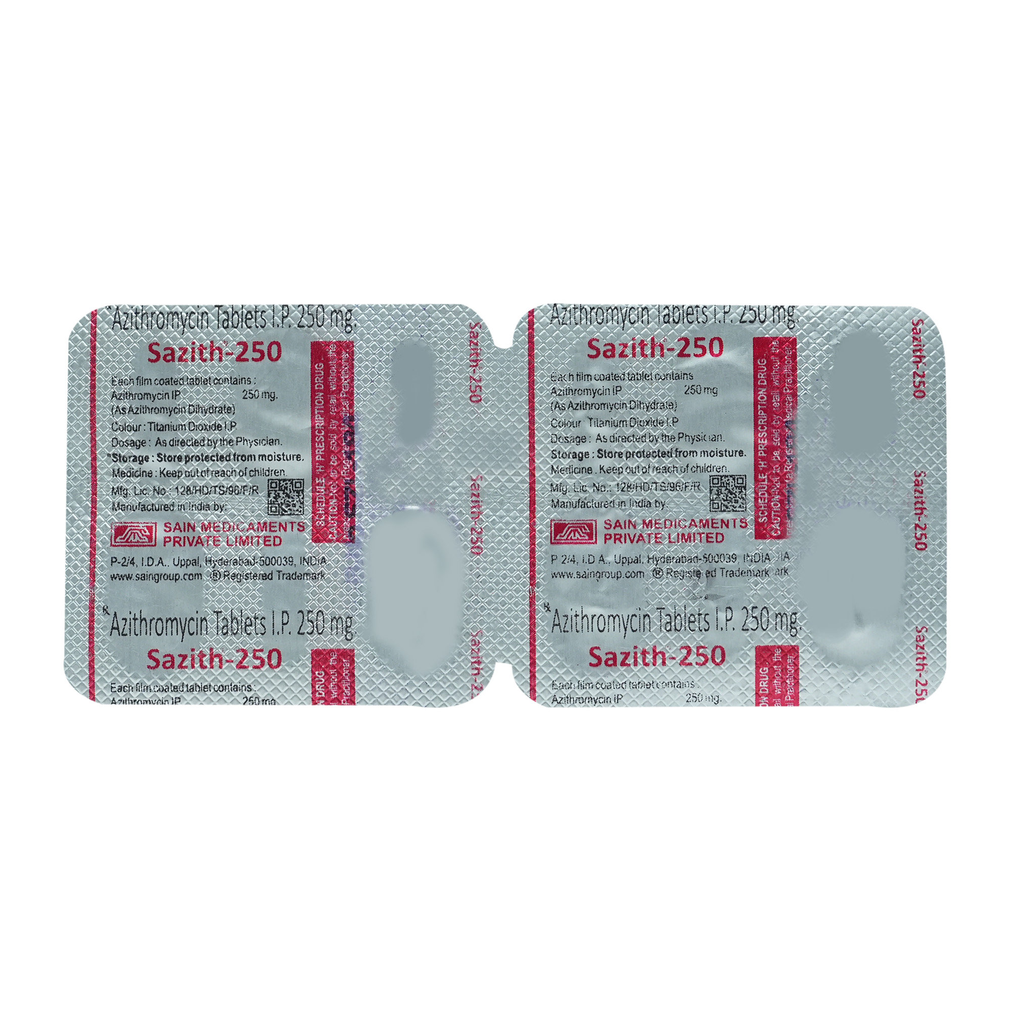 Sazith-250 Tablet 3's, Pack of 3 TABLETS Sazith-250 Tablet 3's, Pack of 3 TABLETS