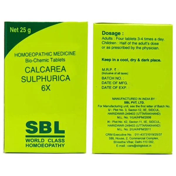 SBL Calcarea Sulphurica 6X Tablets, 25 gm
