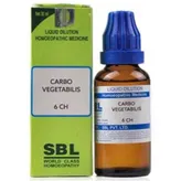SBL Carbo Vegetabilis 6 CH Dilution, 30 ml, Pack of 1