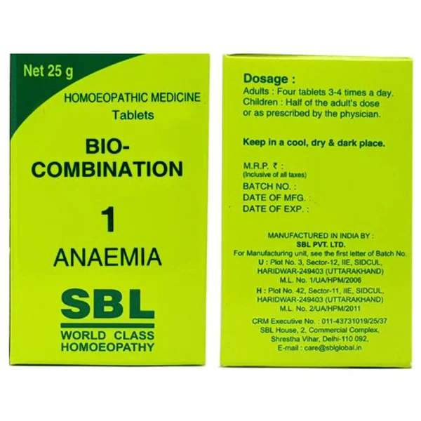 SBL Bio-Combination 1 (BC) Tablets, 25 gm