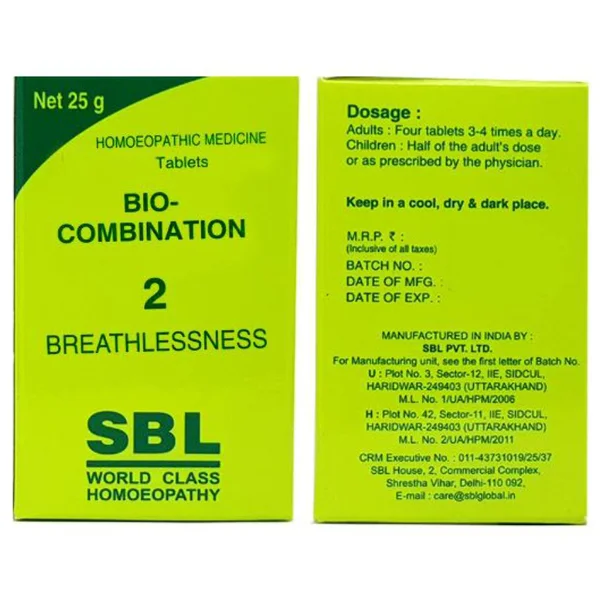 SBL Bio-Combination 2 (BC) Tablets, 25 gm