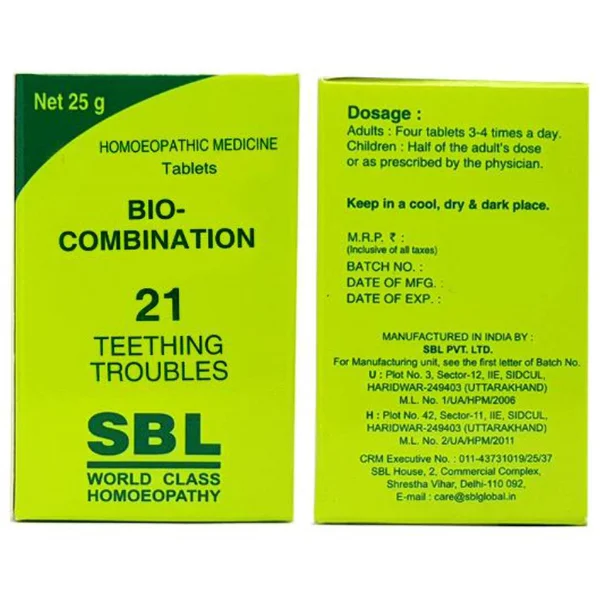 SBL Bio-Combination 21 (BC) Tablets, 25 gm