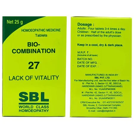 SBL Bio-Combination 27 (BC) Tablets, 450 gm
