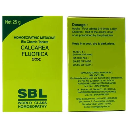 SBL Calcarea Fluorica Biochemic 30X Tablets, 25 gm
