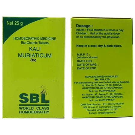 SBL Kali Muriaticum Biochemic 30X Tablets, 25 gm
