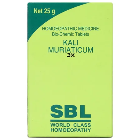 SBL Kali Muriaticum Biochemic 3X Tablets, 25 gm