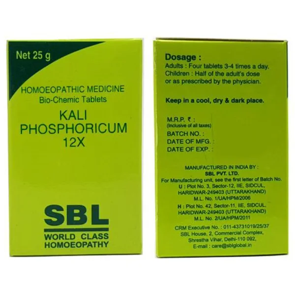 SBL Kali Phosphoricum Biochemic 12X Tablets, 25 gm