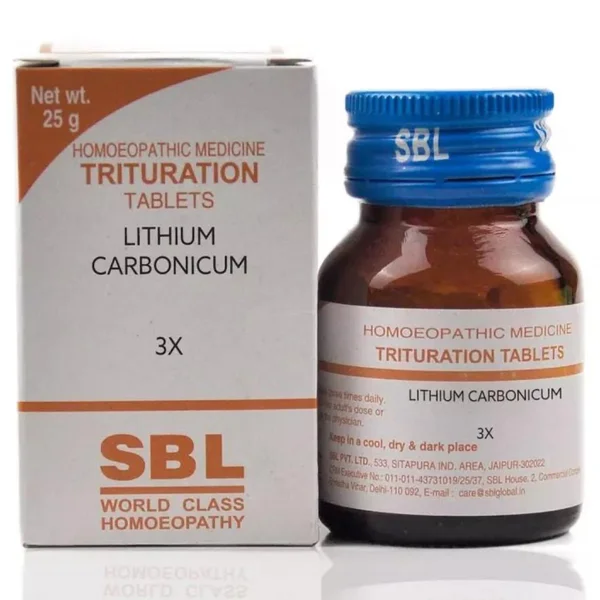 SBL Lithium Carbonicum Trituration 3X Tablets, 25 gm, Pack of 1