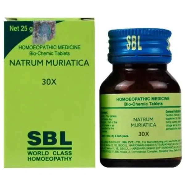 SBL Natrum Muriaticum Biochemic 30X Tablets, 25 gm
