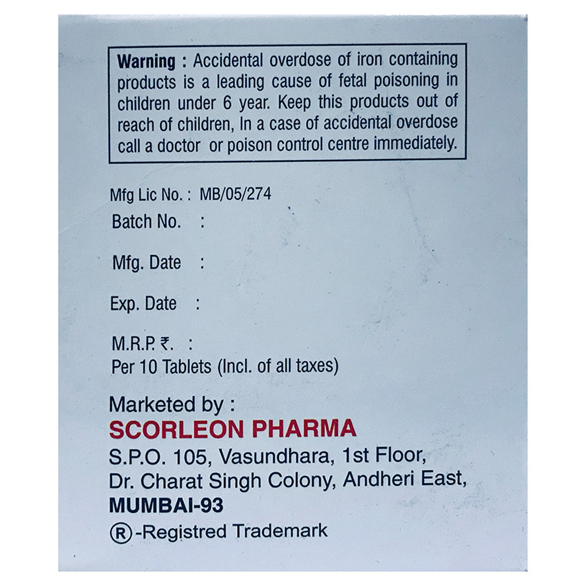 Scor-HB Plus Tablet 10's, Pack of 10 TABLETS Scor-HB Plus Tablet 10's, Pack of 10 TABLETS