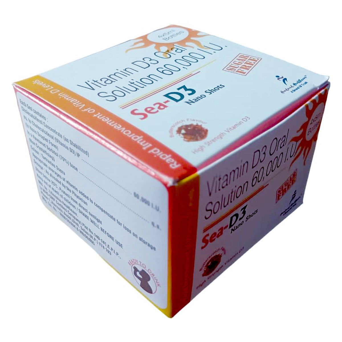 Sea-D3 Nano Shots Sugar Free Butterscotch Solution 4x5 ml, Pack of 1 SOLUTION Sea-D3 Nano Shots Sugar Free Butterscotch Solution 4x5 ml, Pack of 1 SOLUTION