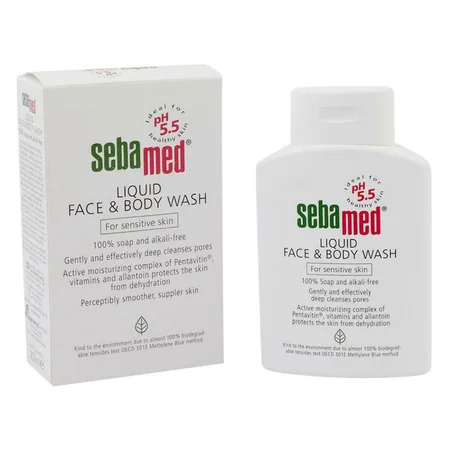 Sebamed Liquid Face & Body Wash 200 ml | Pentavitin, Vitamins & Allantoin | Protection Against Skin Dehydration | Provides Deep Pore Cleansing | 100% Soap & Alkali Free | For Sensitive Skin