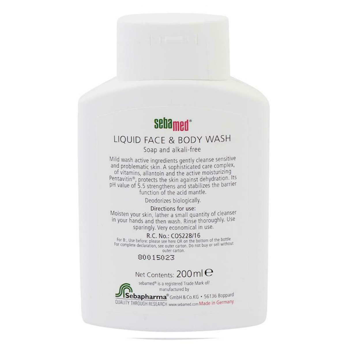 Sebamed Liquid Face & Body Wash 200 ml | Pentavitin, Vitamins & Allantoin | Protection Against Skin Dehydration | Provides Deep Pore Cleansing | 100% Soap & Alkali Free | For Sensitive Skin, Pack of 1 Sebamed Liquid Face & Body Wash 200 ml | Pentavitin, Vitamins & Allantoin | Protection Against Skin Dehydration | Provides Deep Pore Cleansing | 100% Soap & Alkali Free | For Sensitive Skin, Pack of 1