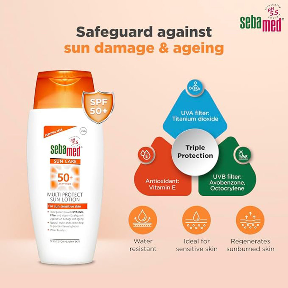 Sebamed Sun Care SPF 50 Lotion, 50 ml, Pack of 1 Sebamed Sun Care SPF 50 Lotion, 50 ml, Pack of 1