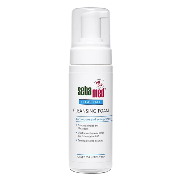 Sebamed Clear Face Cleansing Foam 150 ml | Combats Pimple &amp; Blackheads | Gentle Deep Pore Cleansing | For Impure &amp; Acne prone Skin, Pack of 1