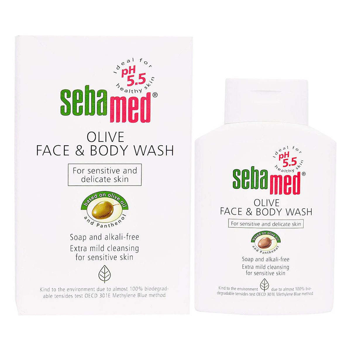 Buy Sebamed Olive Face & Body Wash 200 ml | Olive Oil & Panthenol | Provides Skin Nourishment | Soap Free | For Sensitive, Dry Skin Online