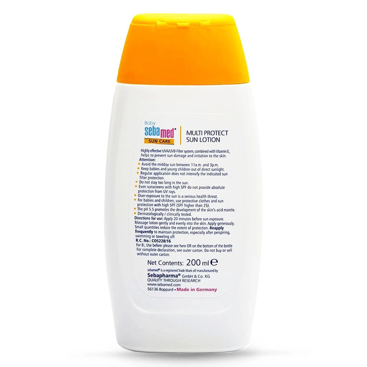Sebamed Baby Sun Care SPF 50+ Multi Protect Sun Lotion, 200 ml, Pack of 1 Sebamed Baby Sun Care SPF 50+ Multi Protect Sun Lotion, 200 ml, Pack of 1