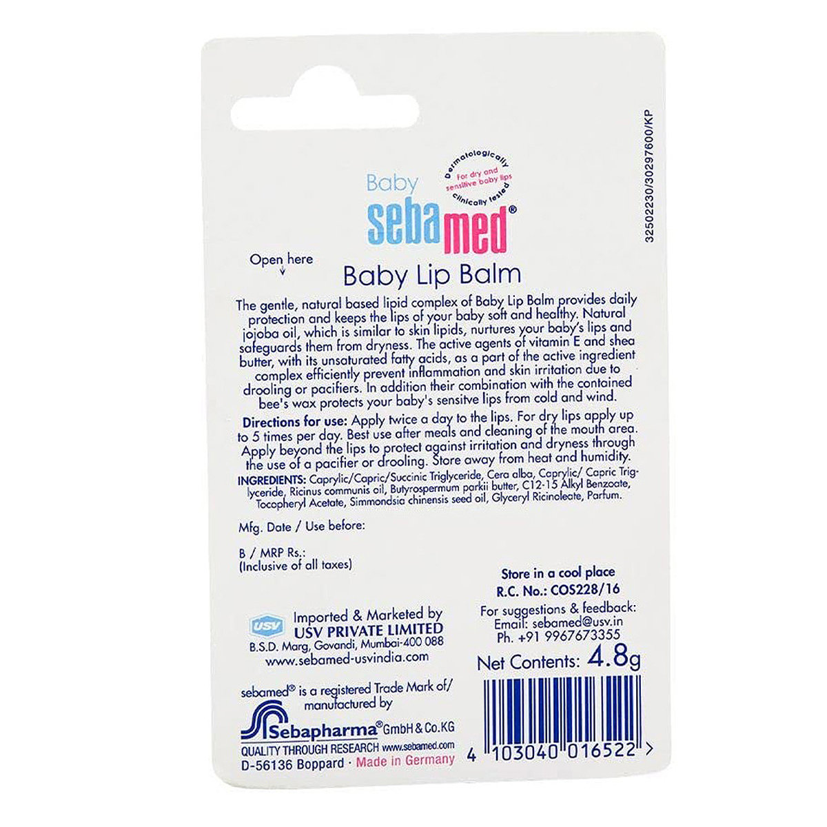 Sebamed Baby Lip Balm, 4.8 gm, Pack of 1 Sebamed Baby Lip Balm, 4.8 gm, Pack of 1