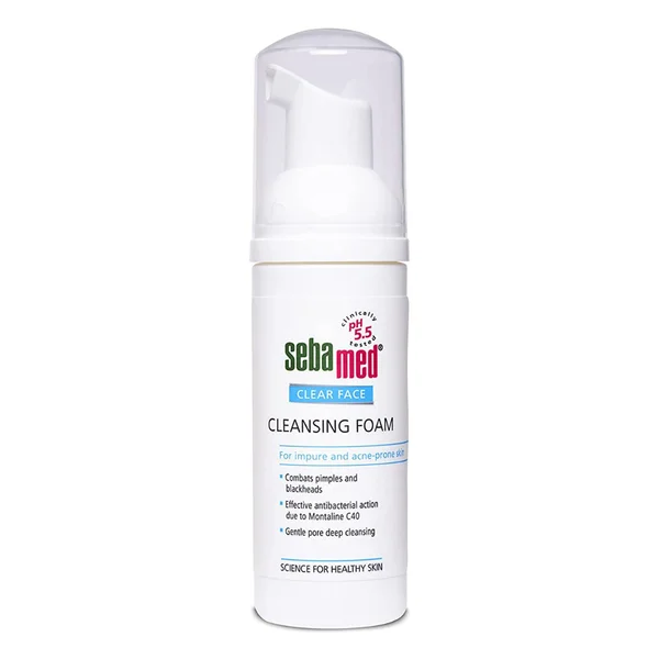 Sebamed Clear Face Cleansing Foam 50 ml | Combats Pimple &amp; Blackheads | Gentle Deep Pore Cleansing | For Impure &amp; Acne prone Skin, Pack of 1