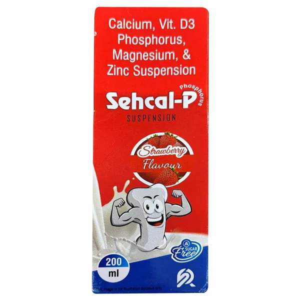 Sehcal-P Sugar Free Strawberry Flavour Oral Suspension 200 ml