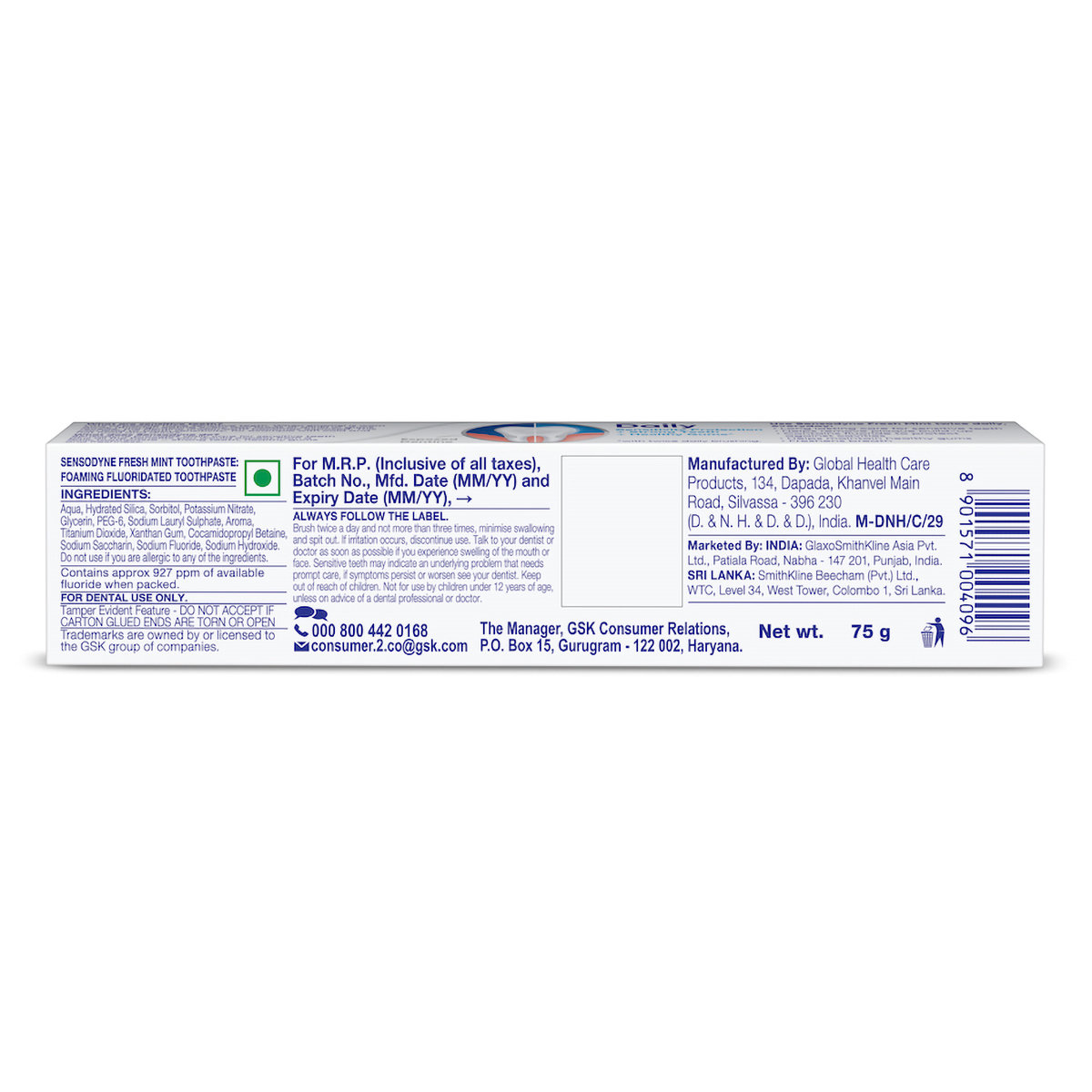 Sensodyne Fresh Mint Toothpaste, 75 gm, Pack of 1 Sensodyne Fresh Mint Toothpaste, 75 gm, Pack of 1