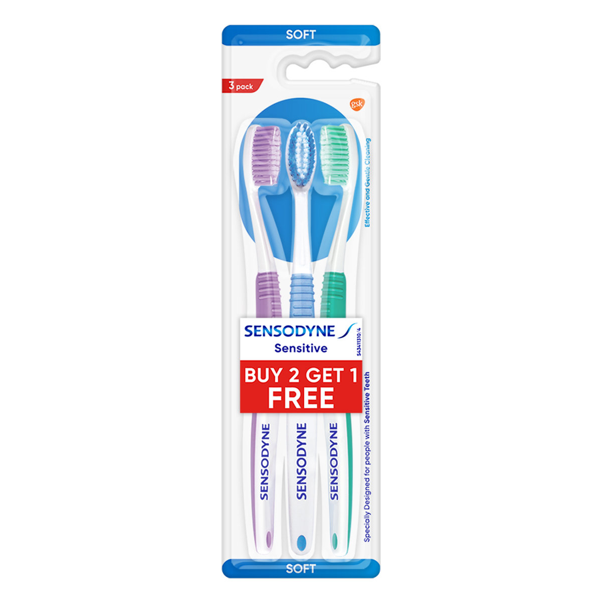 Sensodyne Sensitive Soft Toothbrush, 3 Count (Buy 2 Get 1 Free), Pack of 1 Sensodyne Sensitive Soft Toothbrush, 3 Count (Buy 2 Get 1 Free), Pack of 1
