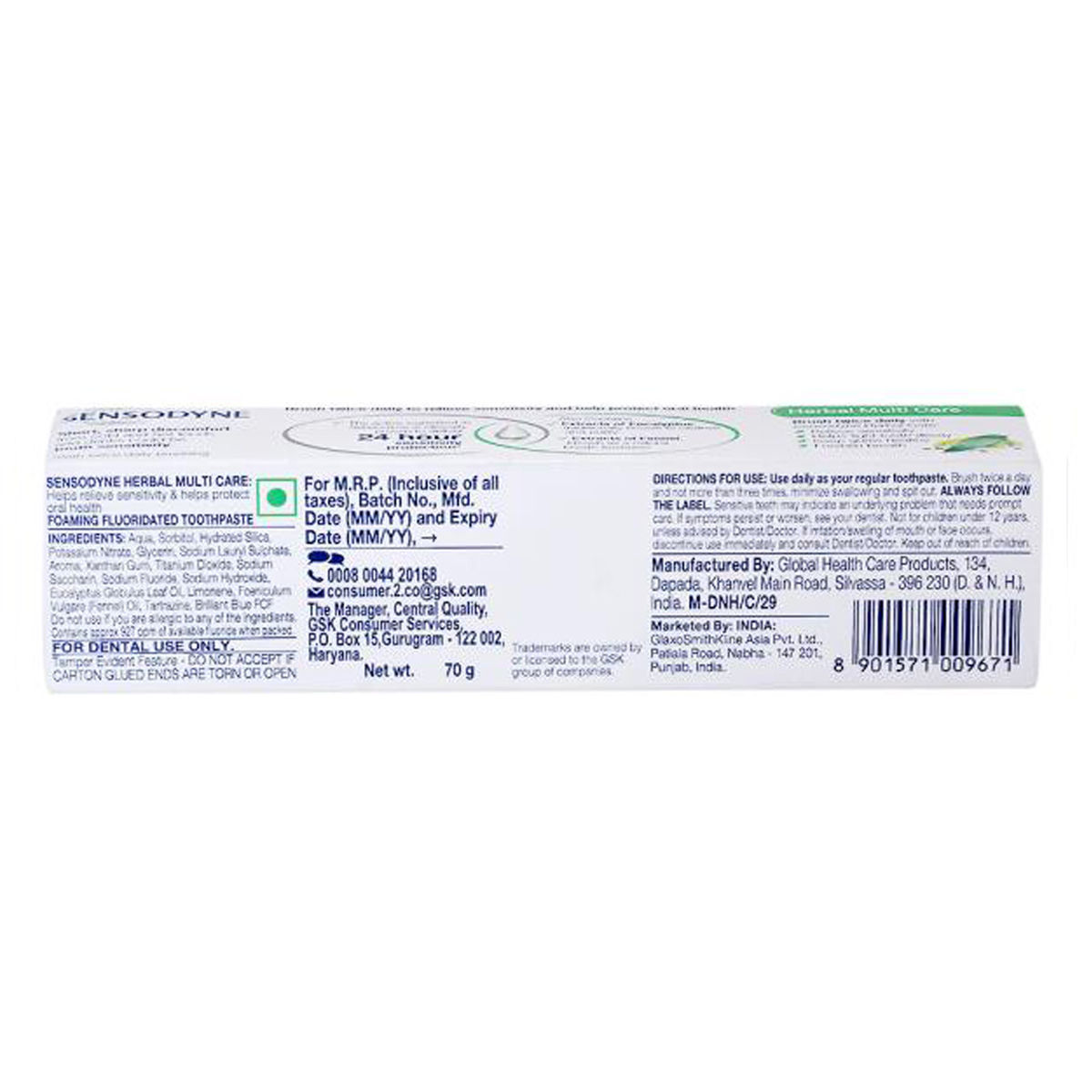 Apollo Sensitive Toothpaste Rda Buy Sensodyne Herbal Multi Care Sensitive Teeth Toothpaste, 70 gm | 19 ...