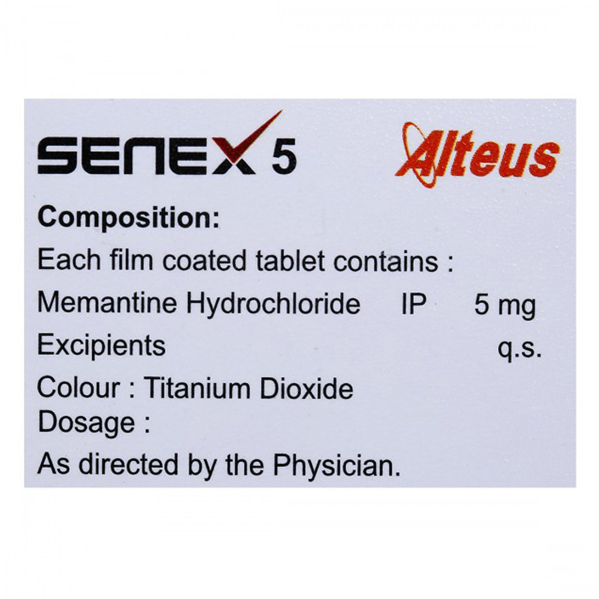 Senex 5 mg Tablet 15's, Pack of 15 TABLETS Senex 5 mg Tablet 15's, Pack of 15 TABLETS