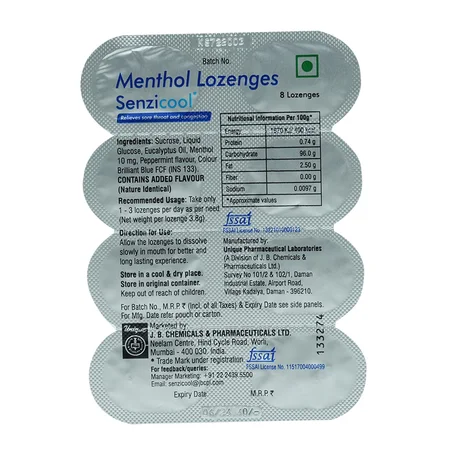 Senzicool Lozenges 8's