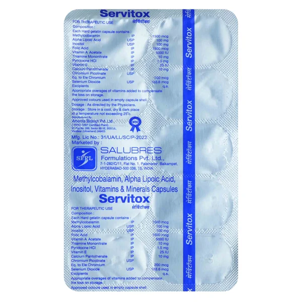 Servitox Capsule 10's, Pack of 10