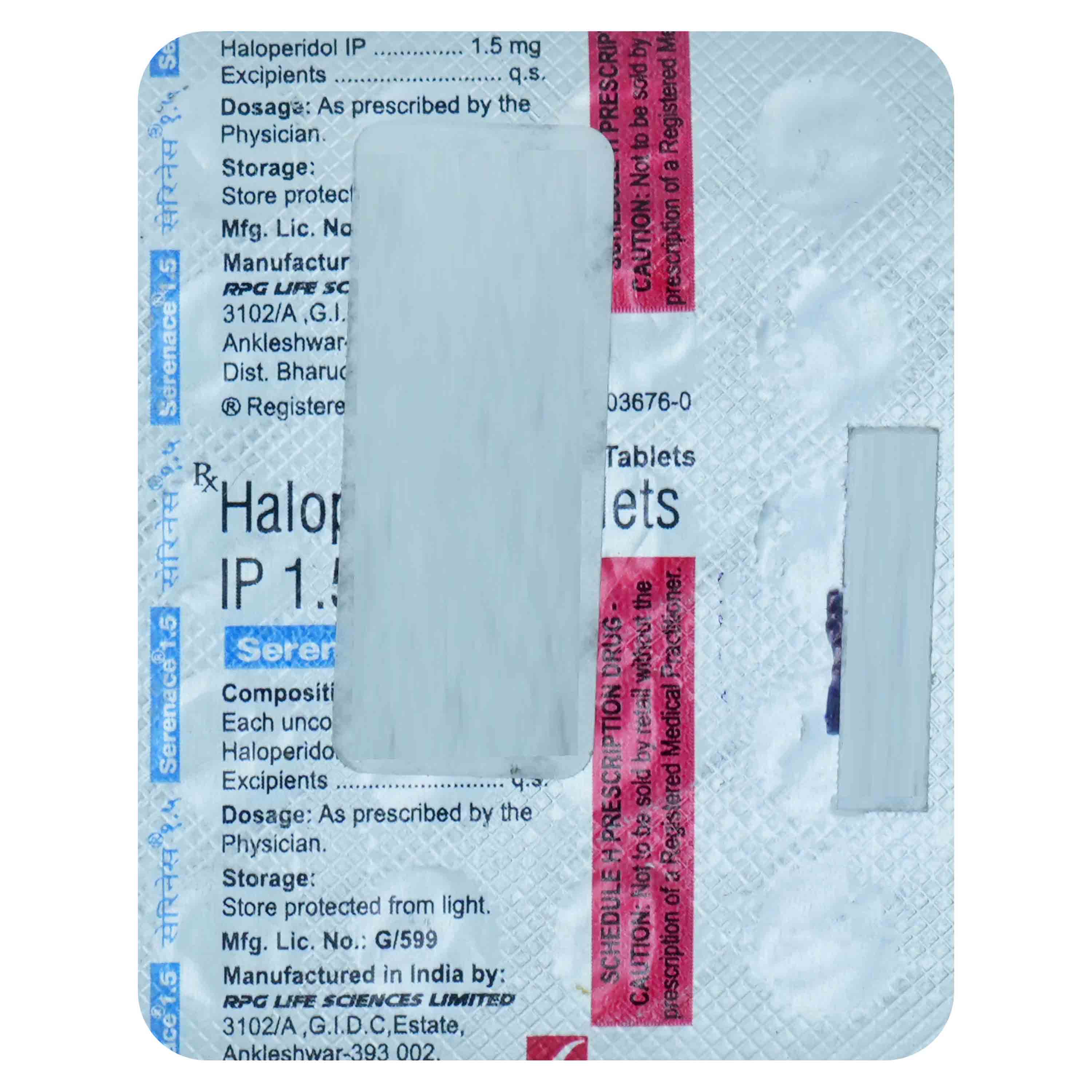 Serenace 1.5 Tablet 20's, Pack of 20 TABLETS Serenace 1.5 Tablet 20's, Pack of 20 TABLETS