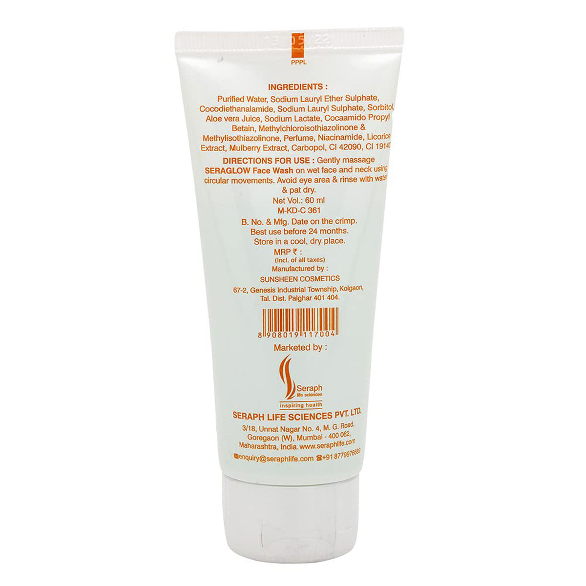 Seraglow Face Wash 60 ml, Pack of 1 Seraglow Face Wash 60 ml, Pack of 1