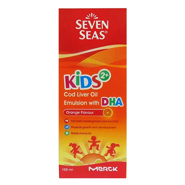 Seven Seas Kids Orange Flavour Cod Liver Oil, 100 ml, Pack of 1