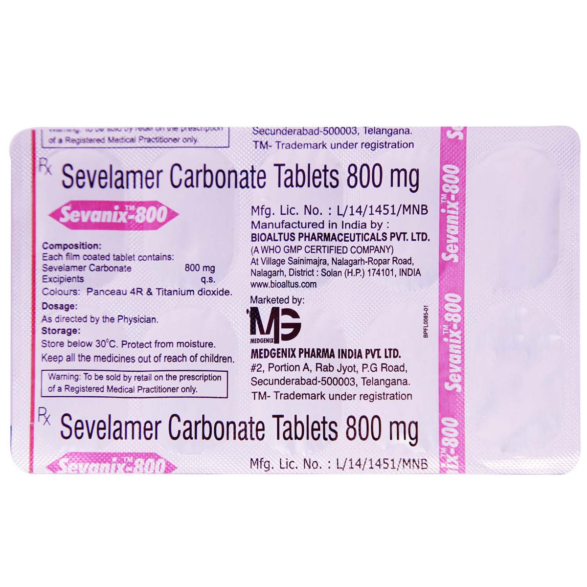 Sevanix-800 Tablet 10's, Pack of 10 TABLETS Sevanix-800 Tablet 10's, Pack of 10 TABLETS