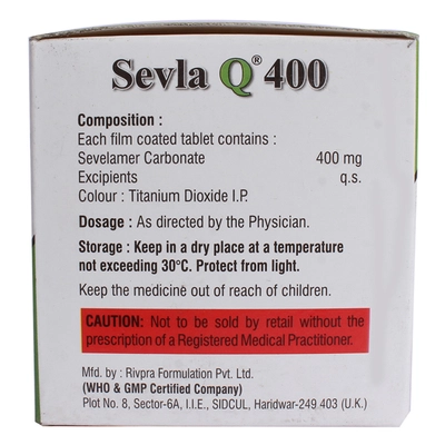 Sevla Q 400 Tablet 10's, Pack of 10 TABLETS