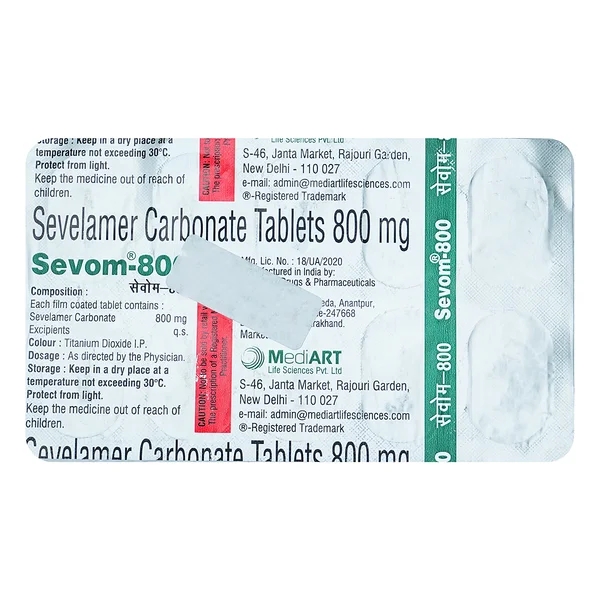 Sevom 800 mg Tablet 10's