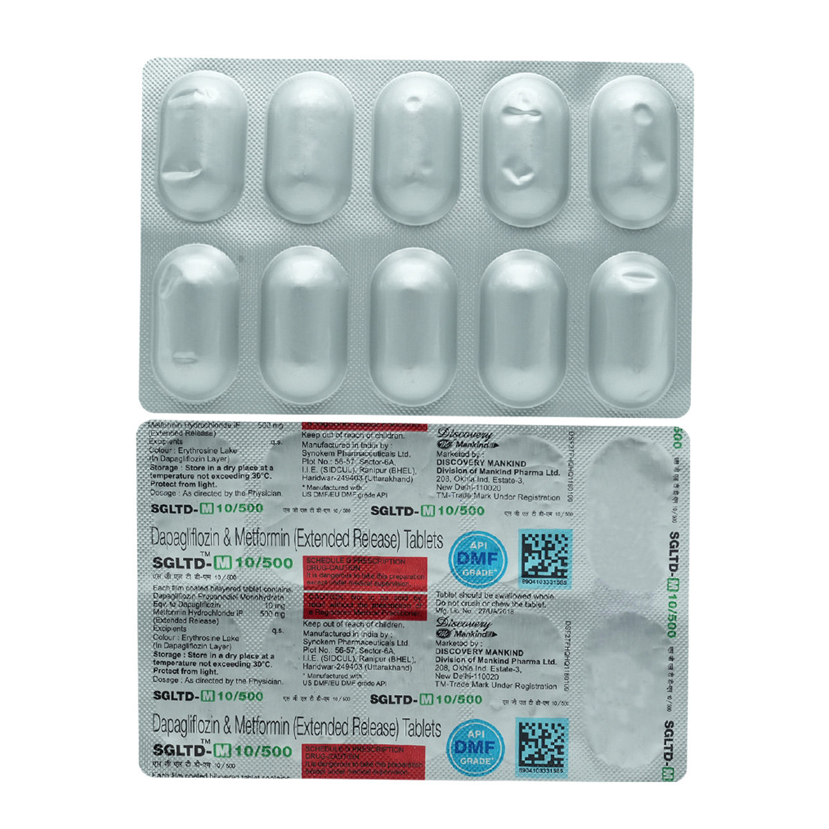 Sgltd-M 10 mg/500 mg Tablet 10's, Pack of 10 TabletS Sgltd-M 10 mg/500 mg Tablet 10's, Pack of 10 TabletS