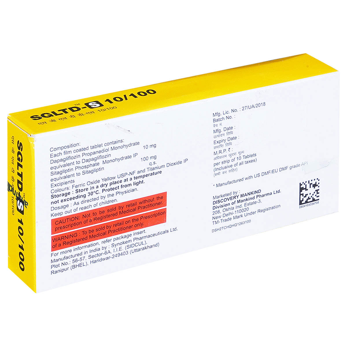 Sgltd-S 10/100 Tablet 10's, Pack of 10 Sgltd-S 10/100 Tablet 10's, Pack of 10