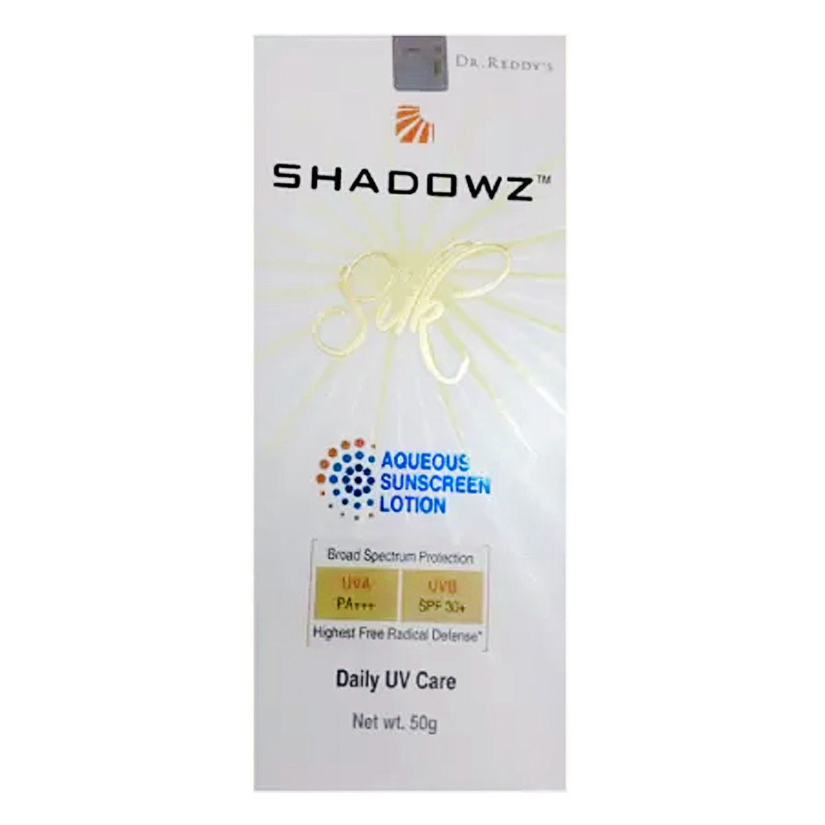Buy Shadowz Silk Sunscreen Lotion SPF 30+ PA+++, 50 gm Online
