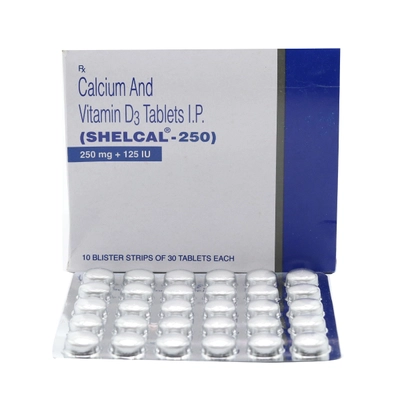 Shelcal 250 Tablet 30's, Pack of 30 TABLETS