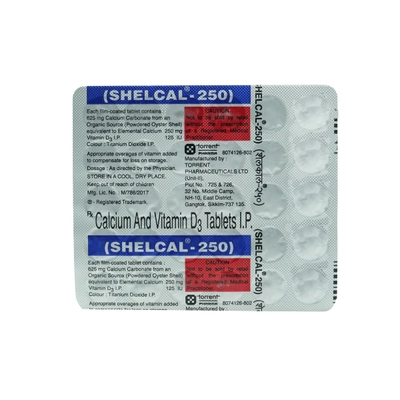 Shelcal 250 Tablet 30's, Pack of 30 TABLETS