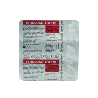 Shelcal HD 12 Tablet 15's, Pack of 15 TABLETS