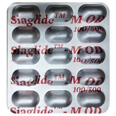 Siaglide-M OD 100/500 Tablet 15's, Pack of 15 TabletS