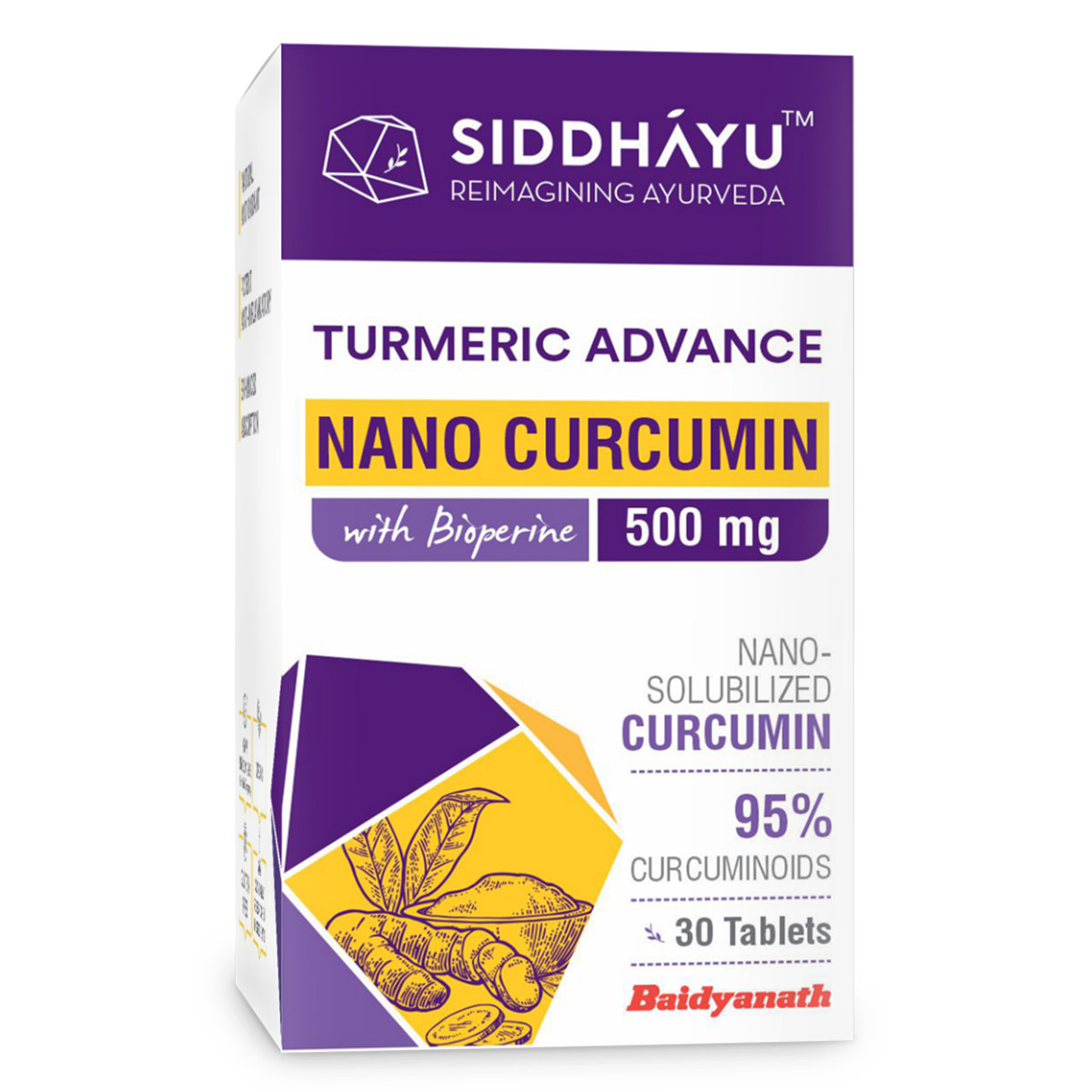 Siddhayu Turmeric Advance Nano Curcumin 500 mg, 30 Tablets, Pack of 1 Siddhayu Turmeric Advance Nano Curcumin 500 mg, 30 Tablets, Pack of 1