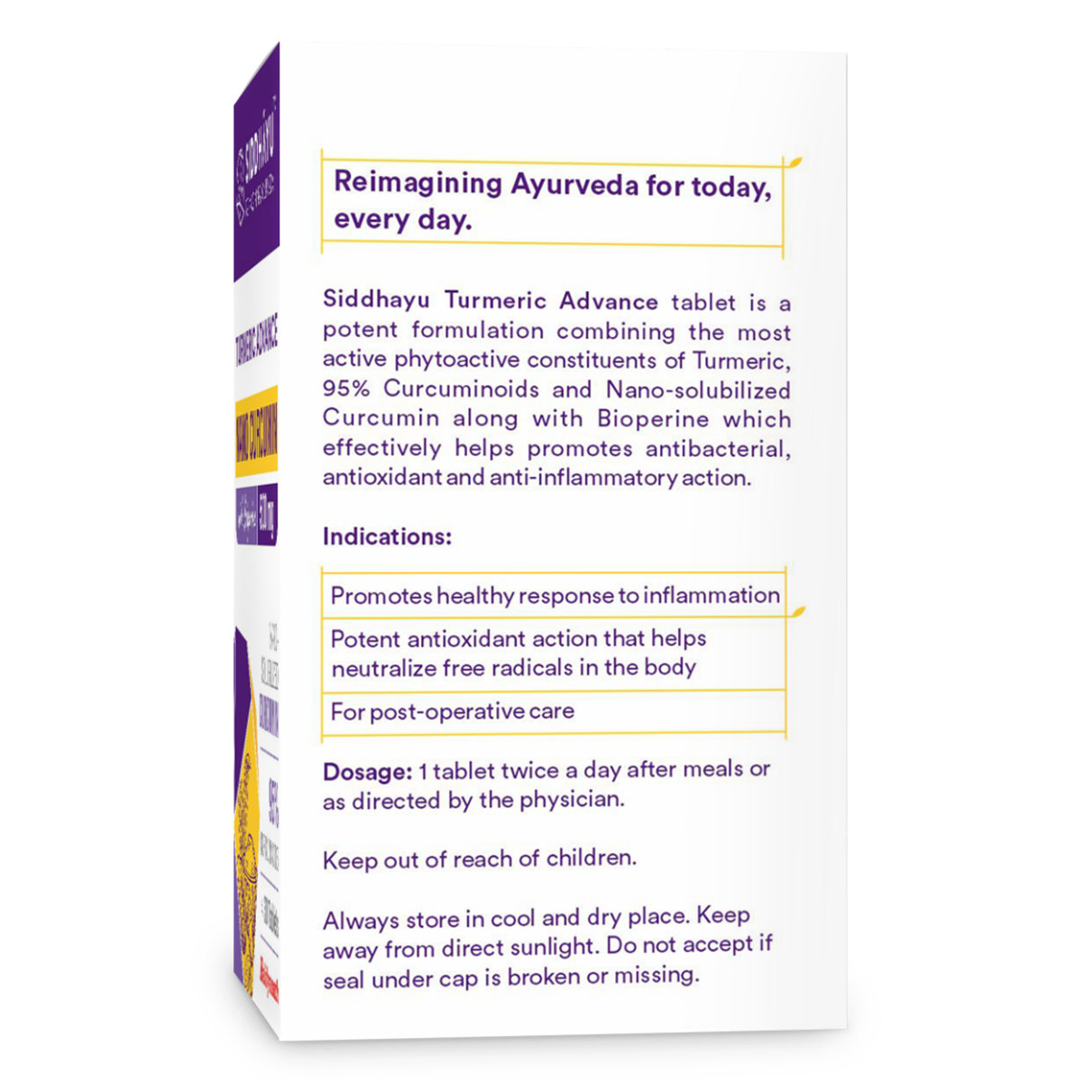 Siddhayu Turmeric Advance Nano Curcumin 500 mg, 30 Tablets, Pack of 1 Siddhayu Turmeric Advance Nano Curcumin 500 mg, 30 Tablets, Pack of 1